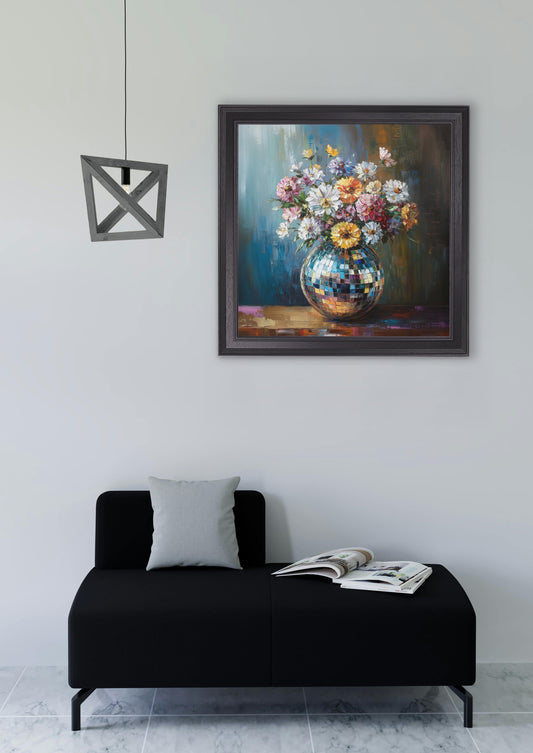 Disco Wildflowers - Black Hurstwood Square Frame - Blythe Living