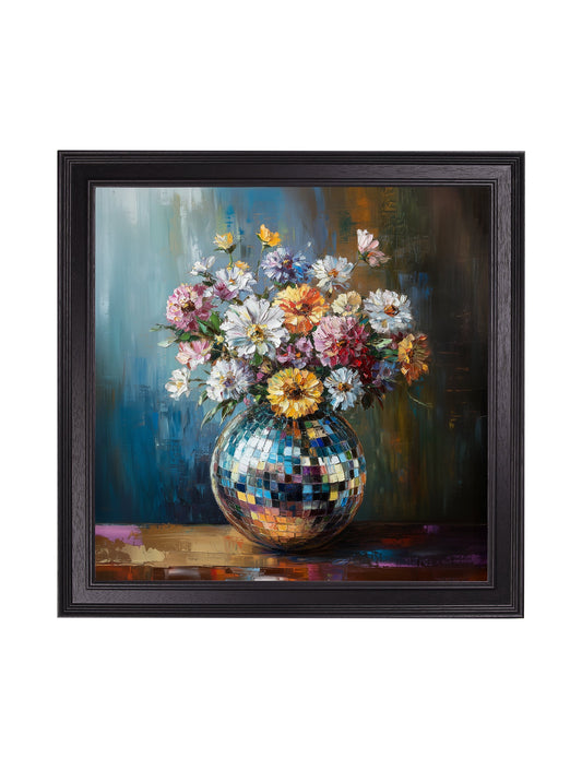 Disco Wildflowers - Black Hurstwood Square Frame - Blythe Living