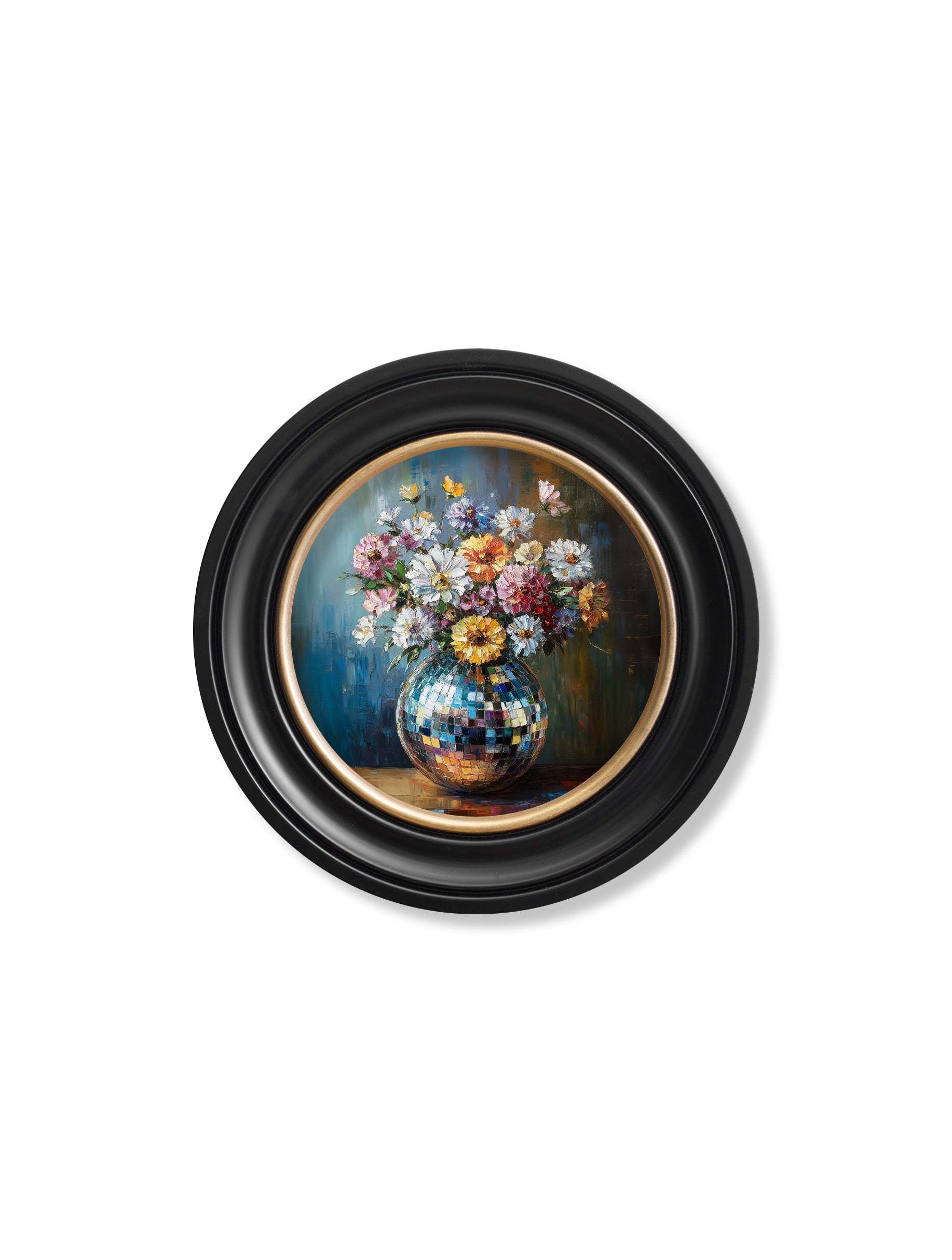 Disco Wildflowers - Oxford Round Frame - Blythe Living