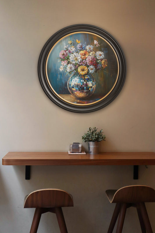 Disco Wildflowers - Oxford Round Frame - Blythe Living