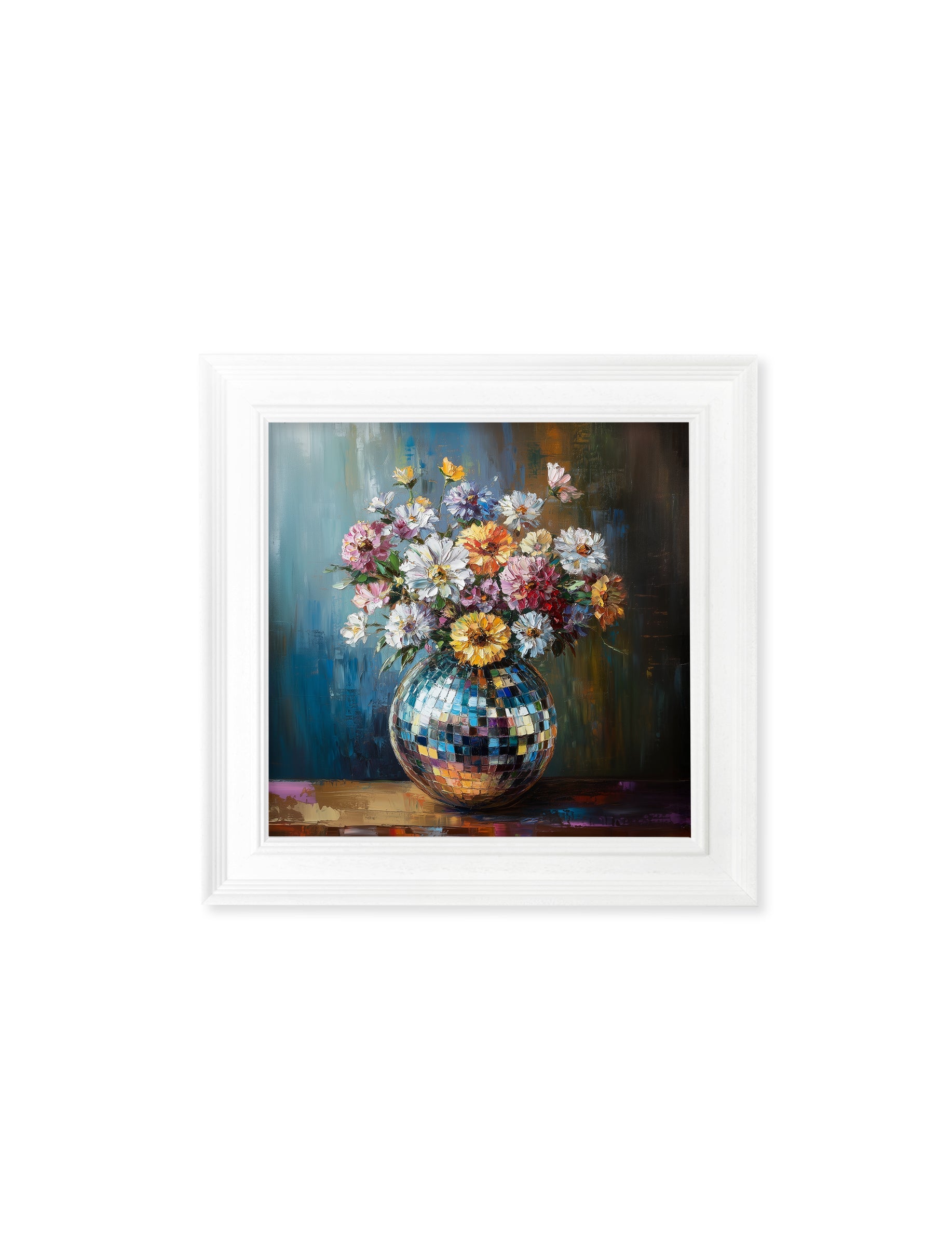 Disco Wildflowers - White Hurstwood Square Frame - Blythe Living