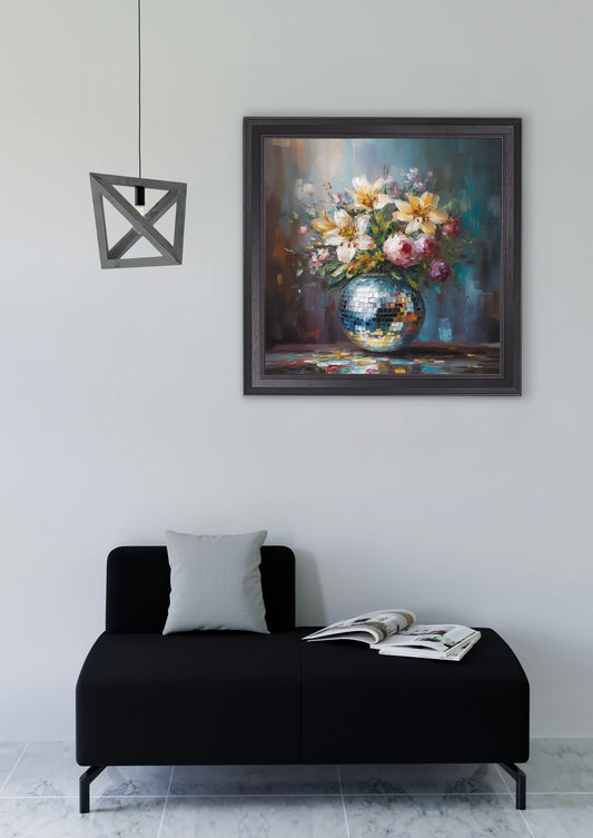 Disco Lilies & Roses - Black Hurstwood Square Frame - Blythe Living