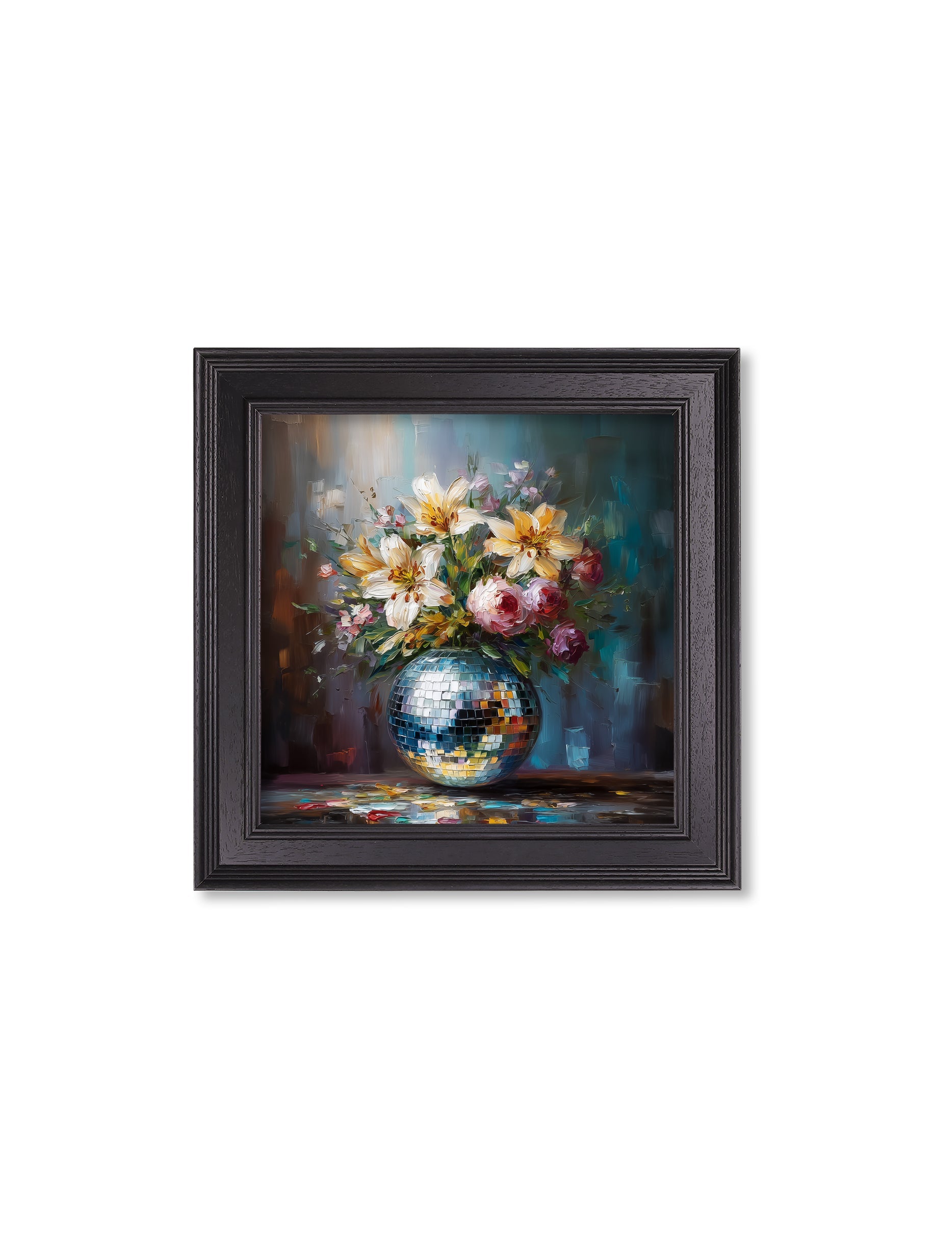Disco Lilies & Roses - Black Hurstwood Square Frame - Blythe Living