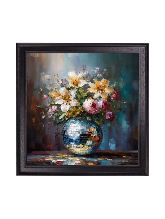Disco Lilies & Roses - Black Hurstwood Square Frame - Blythe Living