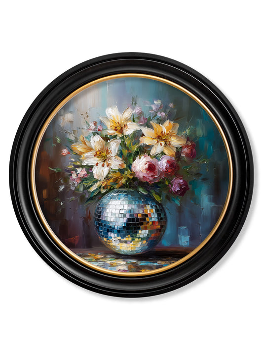 Disco Lilies & Roses - Oxford Round Frame - Blythe Living
