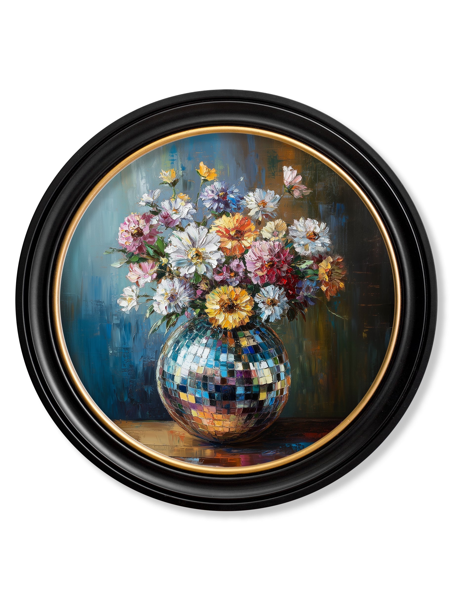 Disco Wildflowers - Oxford Round Frame - Blythe Living