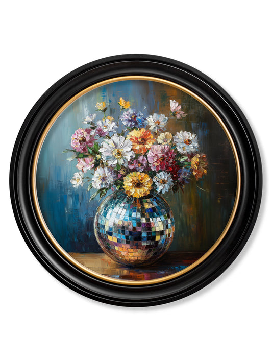 Disco Wildflowers - Oxford Round Frame - Blythe Living