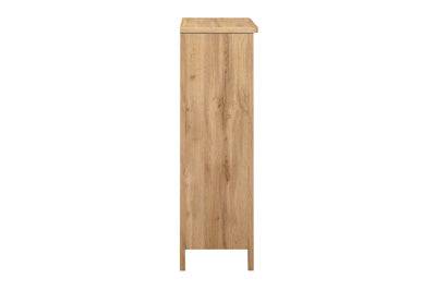 Discover Hampstead narrow oak effect five drawer tall chest UK
