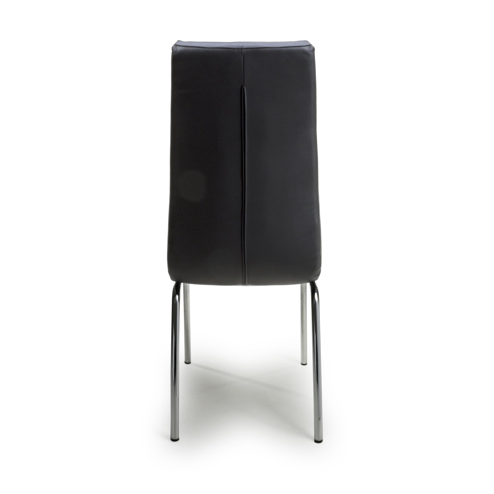 Discover Jenner Leather Effect Black Chrome Dining Chair for sale UK
