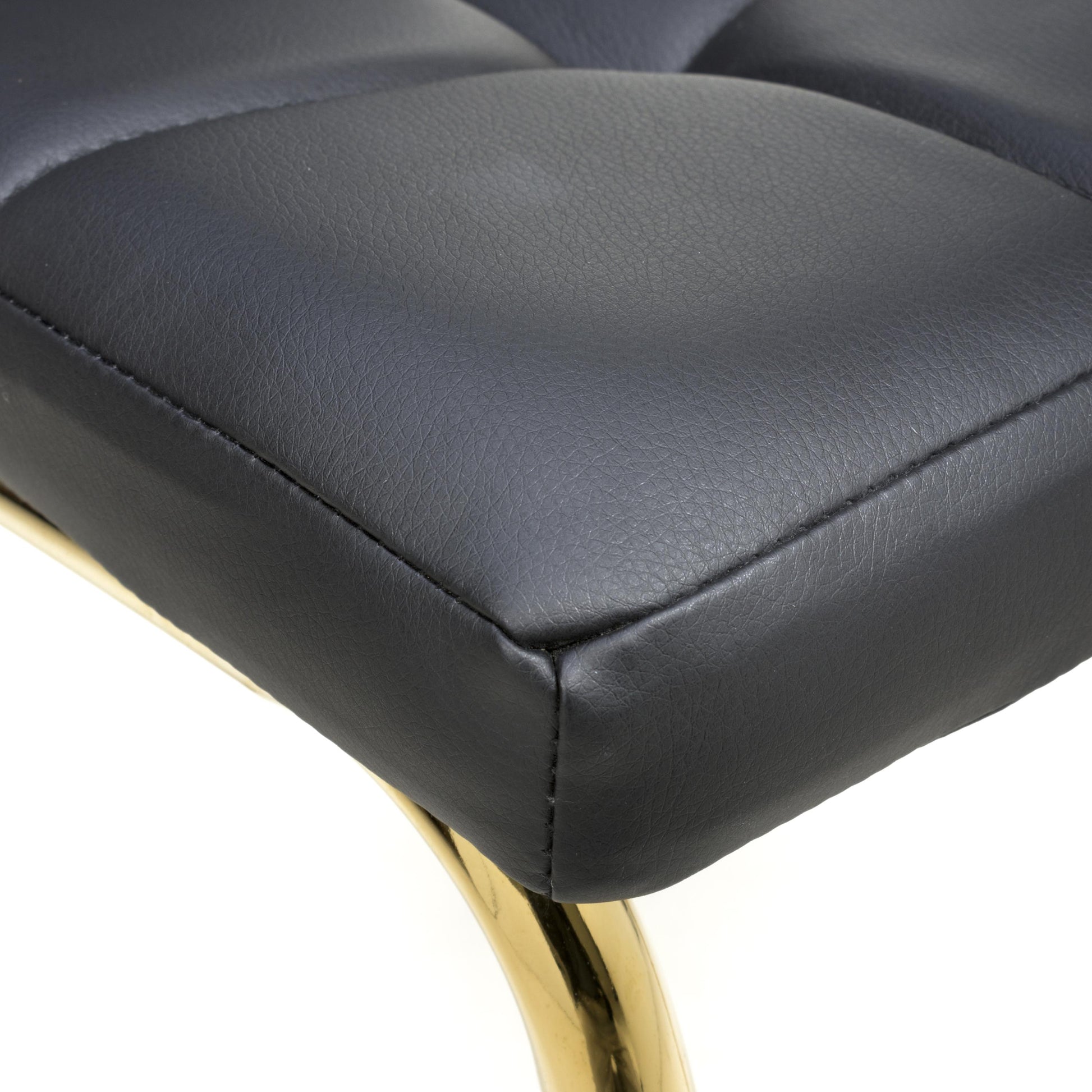Discover Jenner Leather Effect Black Gold Dining Chair for sale UK