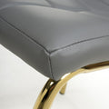 Discover Jenner Leather Effect Grey Gold Dining Chair for sale UK