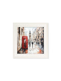 Discover London street artwork with atmospheric rainy reflections