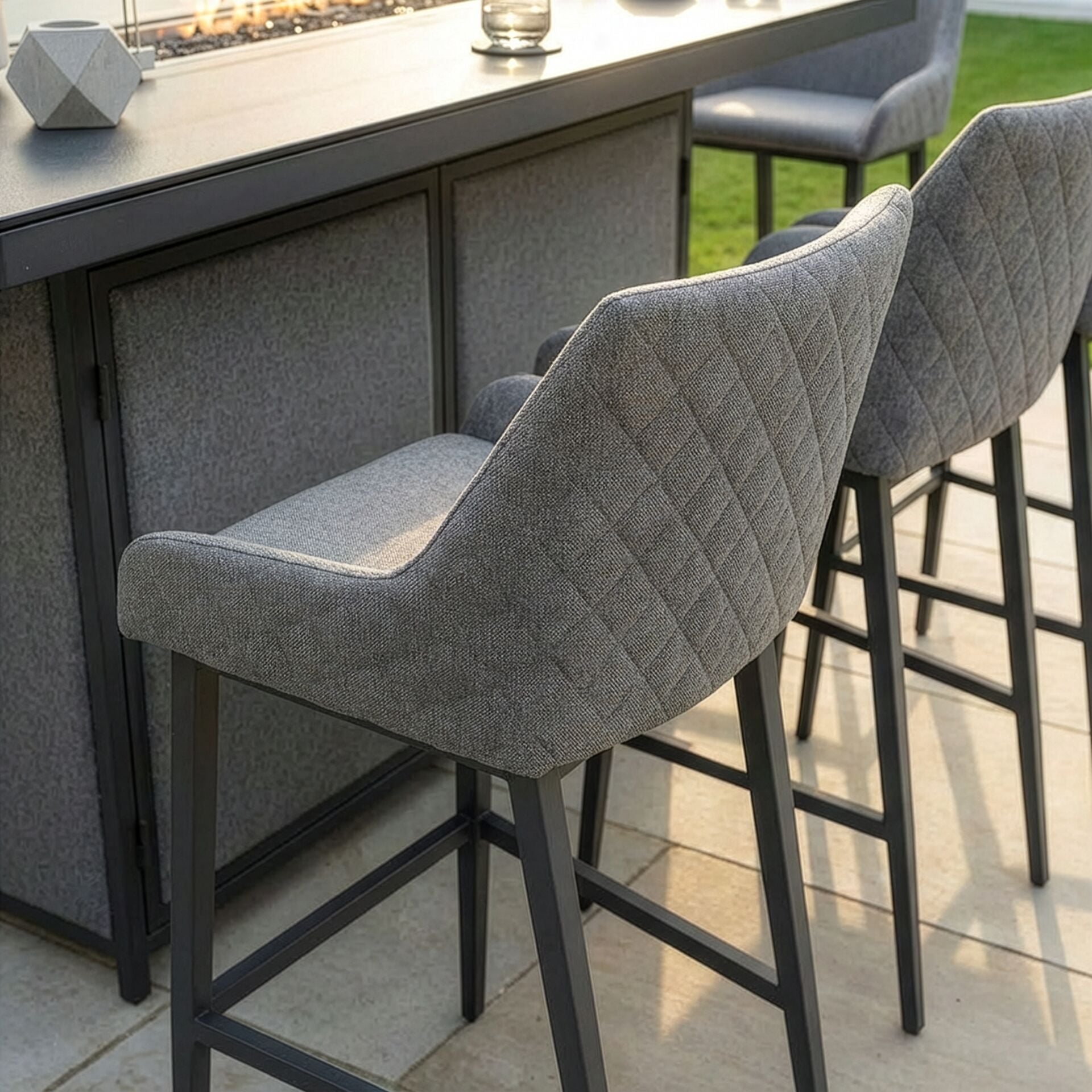 Discover Maze Regal 8 Seat Bar Set Zinc Grey with free UK delivery
