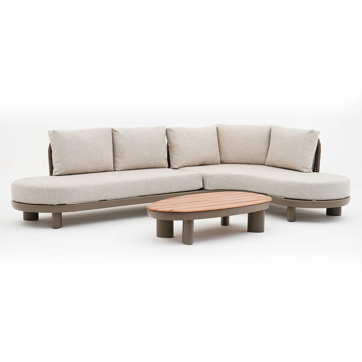 Discover Sicily Rope Weave Curve Corner Sofa Set for spacious outdoor living