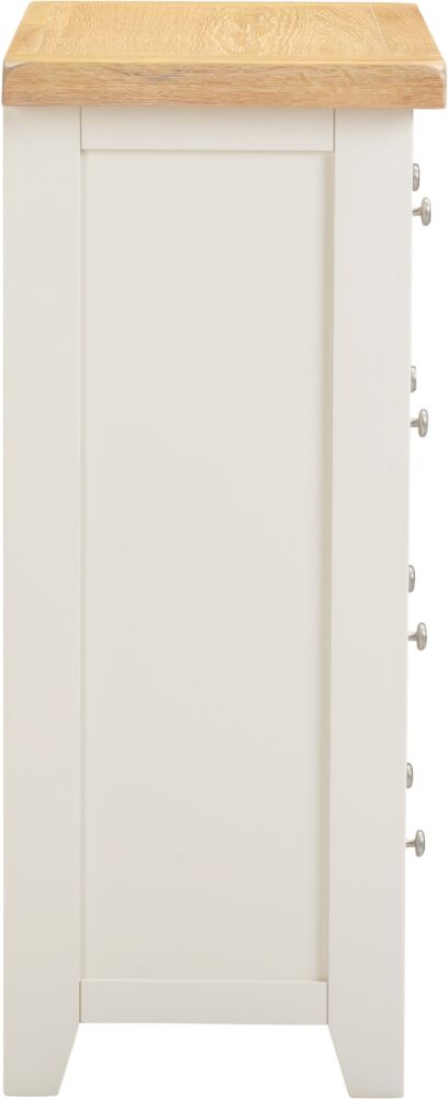 Discover Windsor ivory and oak 5 drawer bedroom chest buy online UK
