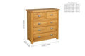 Discover Woburn oak 3 plus 2 chest five drawers cup handles UK
