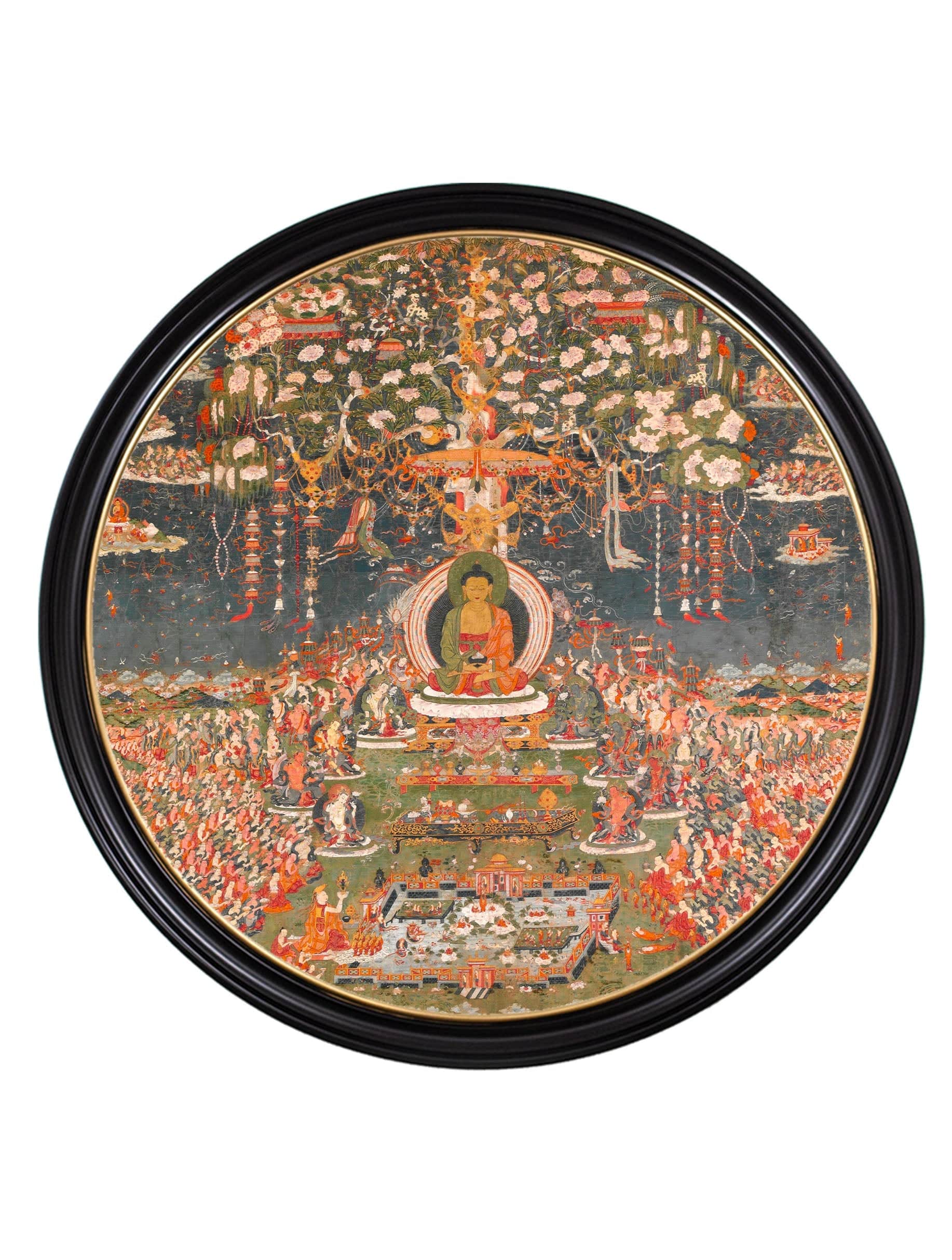 Discover c.1700 Buddha of the Western Pure Land Round Frame 120x120cm online
