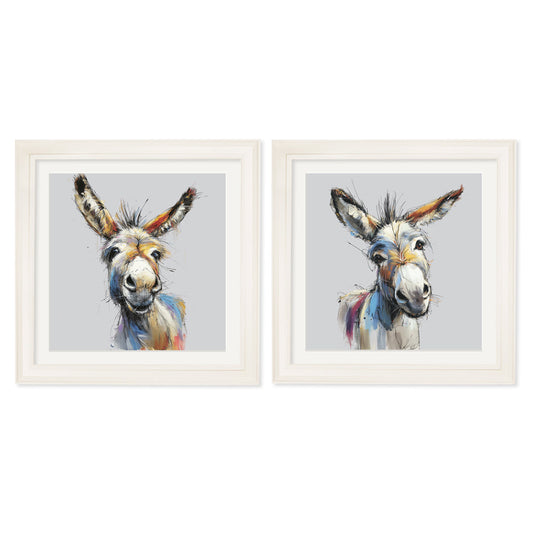 Donkey Jack & Jennet Cosy Sketch - Cream Hurstwood Square Frame