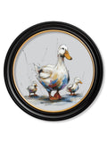 Family of Ducks Cosy Sketch - Oxford Round Frame - Blythe Living