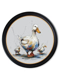 Family of Ducks Cosy Sketch - Oxford Round Frame - Blythe Living