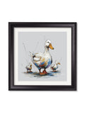 Family of Ducks Cosy Sketch - Black Hurstwood Square Frame - Blythe Living