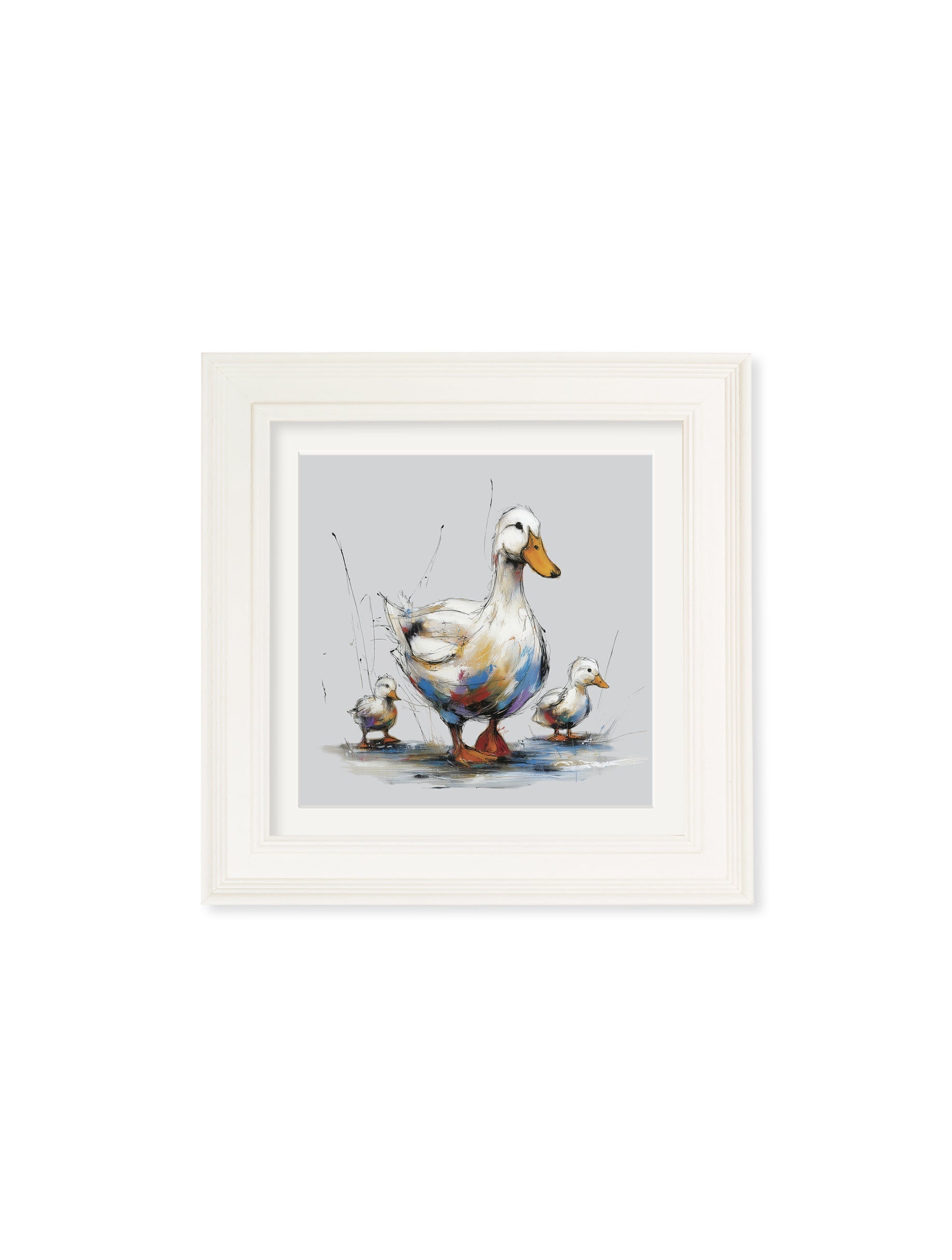 Family of Ducks Cosy Sketch - Cream Hurstwood Square Frame - Blythe Living