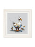 Family of Ducks Cosy Sketch - Cream Hurstwood Square Frame - Blythe Living