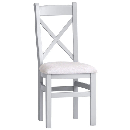 Nova Cross Back Chair Fabric Seat Grey