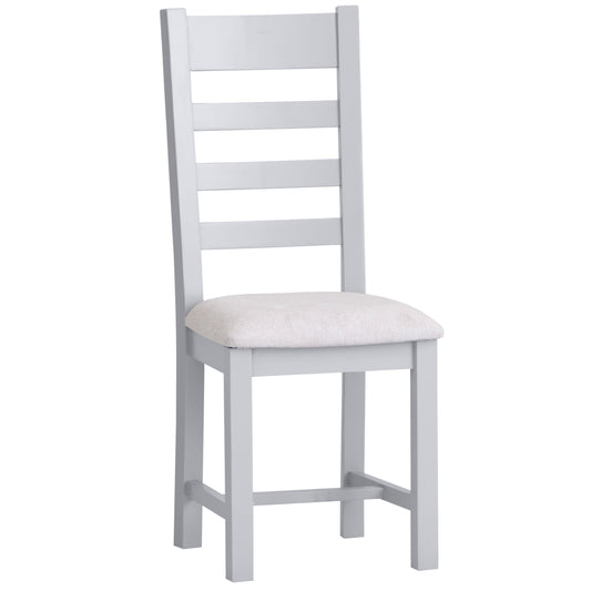 Nova Ladder Back Chair with Fabric Seat Grey