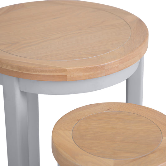 Nova Round Nest of 2 Tables - Grey