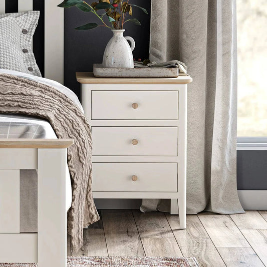Elegant White Marlow Bedside Table Available Online - Blythe Living