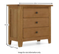 Explore Burford Oak 3 Drawer Chest with traditional button handles UK
