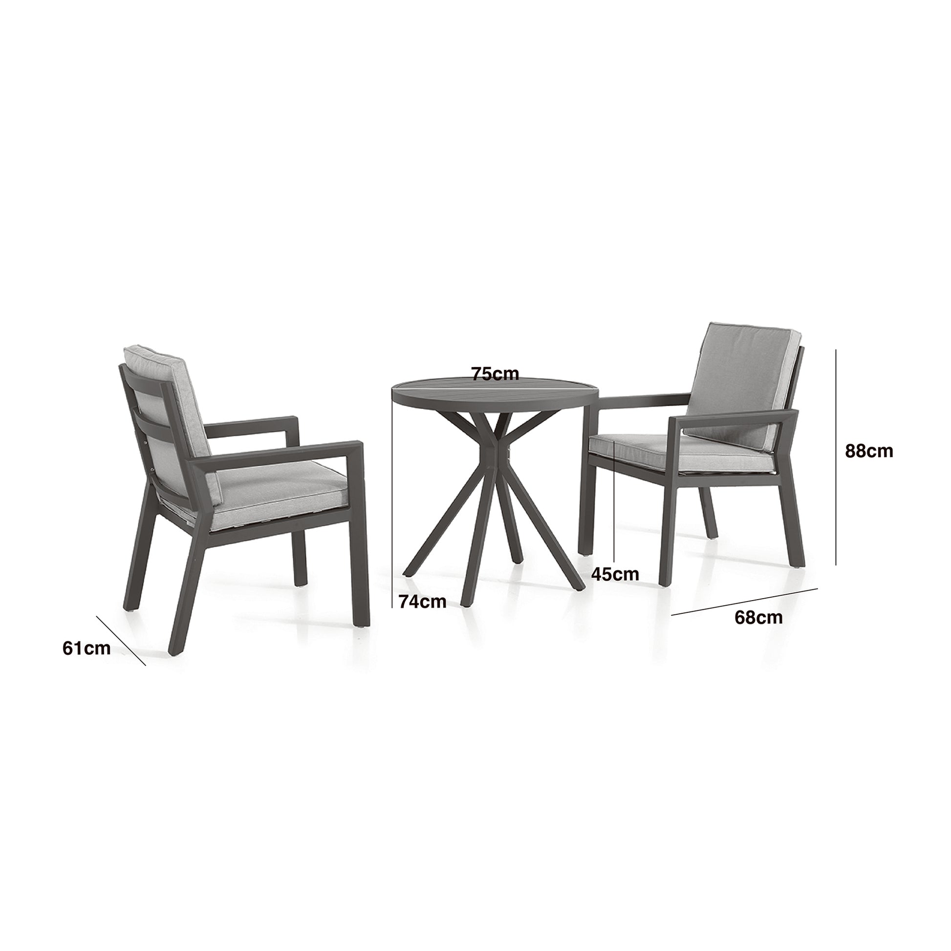 Explore Dove Grey aluminium garden furniture for compact spaces