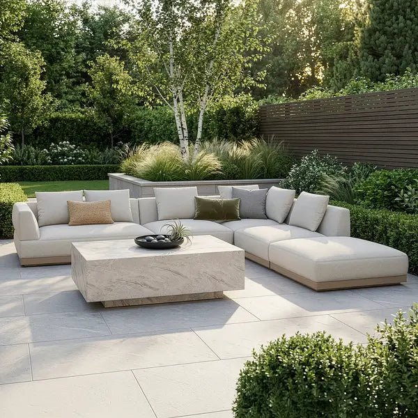 Explore Lyon corner sofa set with lounge chairs online

