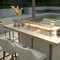 Explore Maze Regal 8 Seat Latte Bar Set with quilted bar stools
