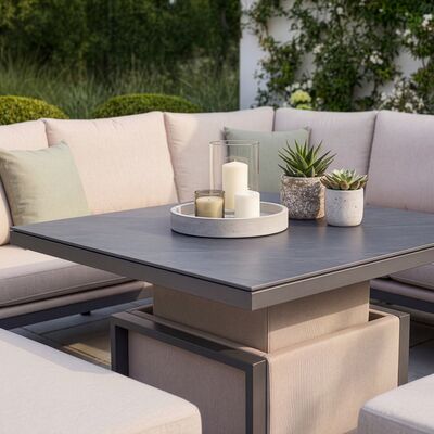Explore Outdoor Fabric Pulse Square Corner Dining Set for contemporary outdoor living