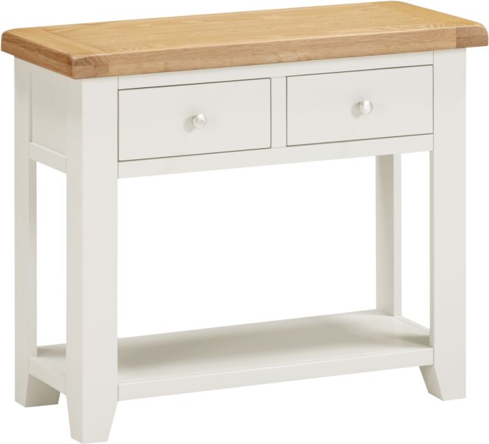 Explore Windsor Ivory Oak 2 Drawer Console Table