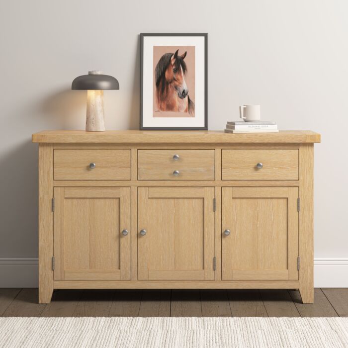 Explore Windsor Natural Oak 3 Door Sideboard