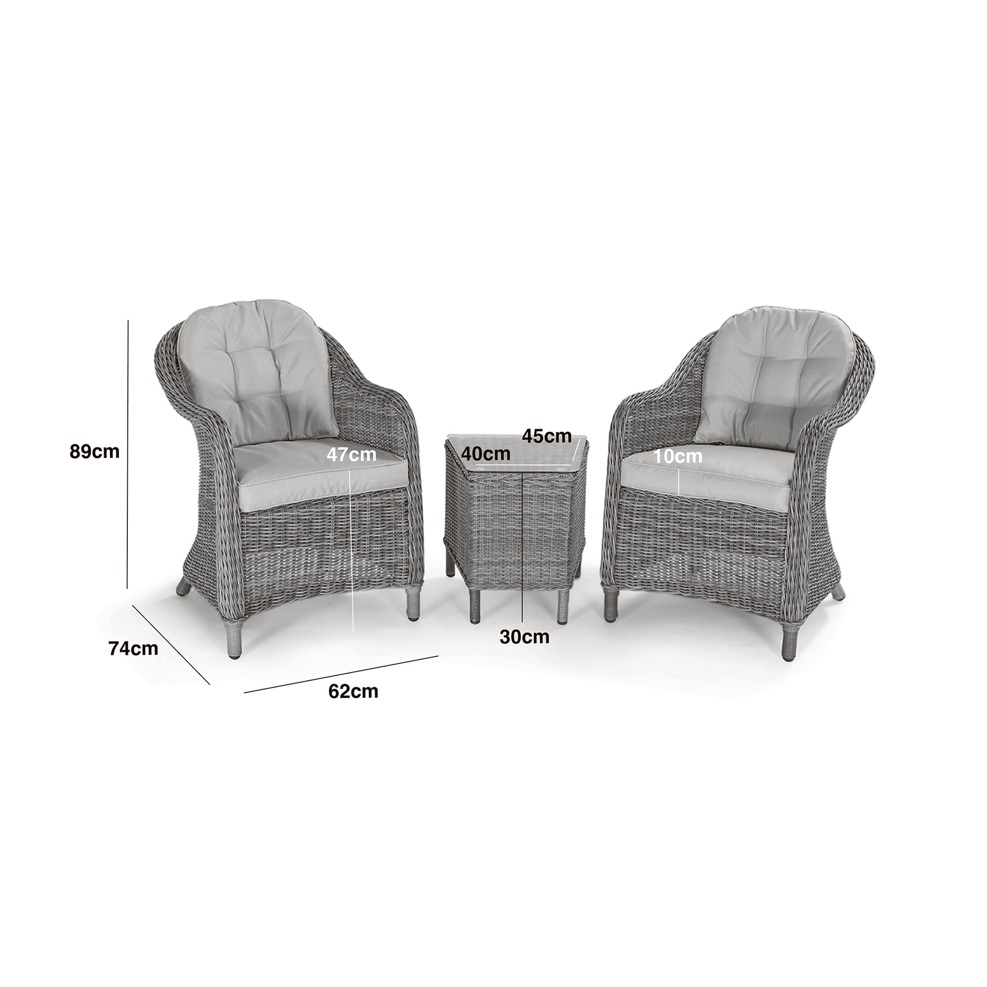 Explore compact rattan garden furniture with comfortable armchairs