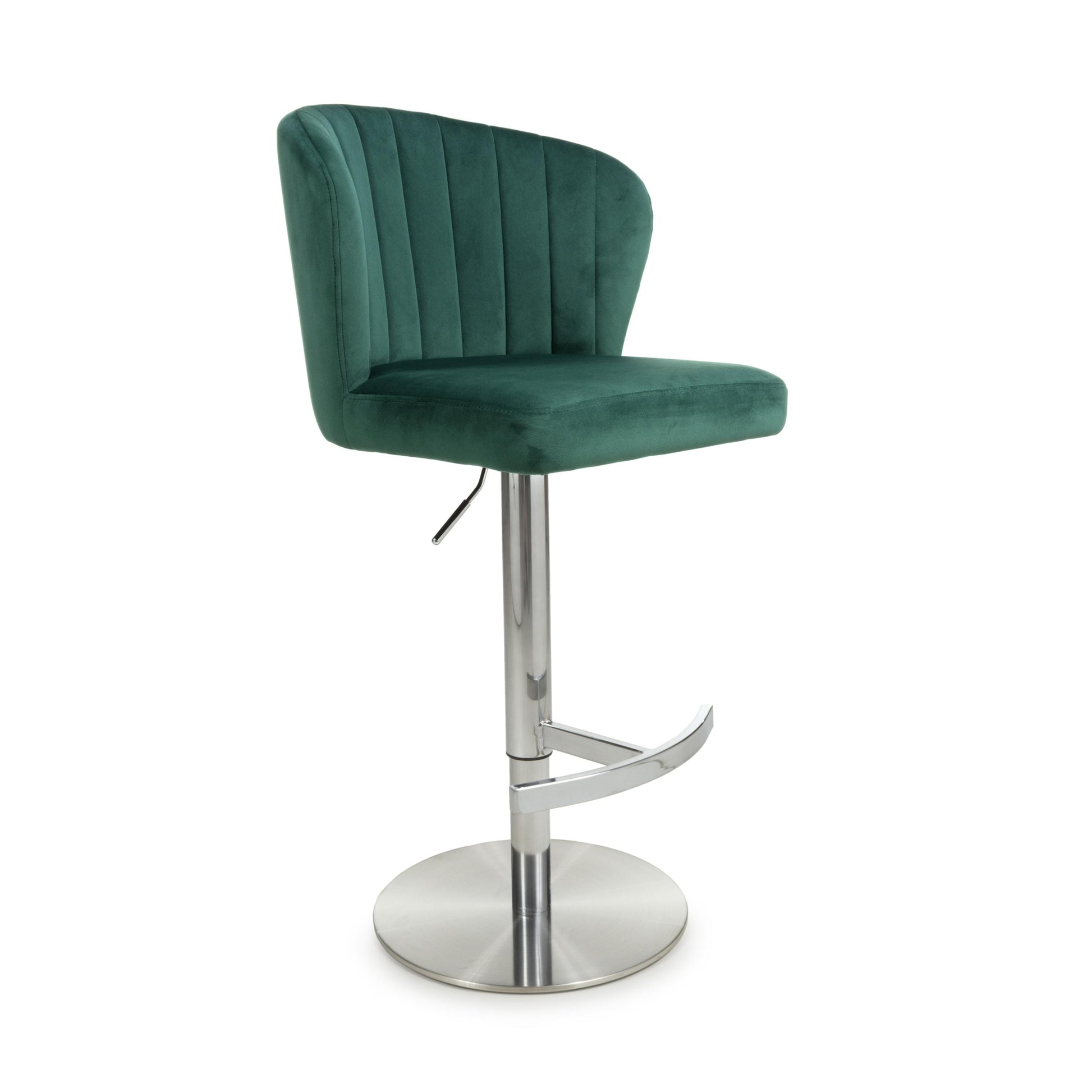 Explore contemporary green velvet bar stool