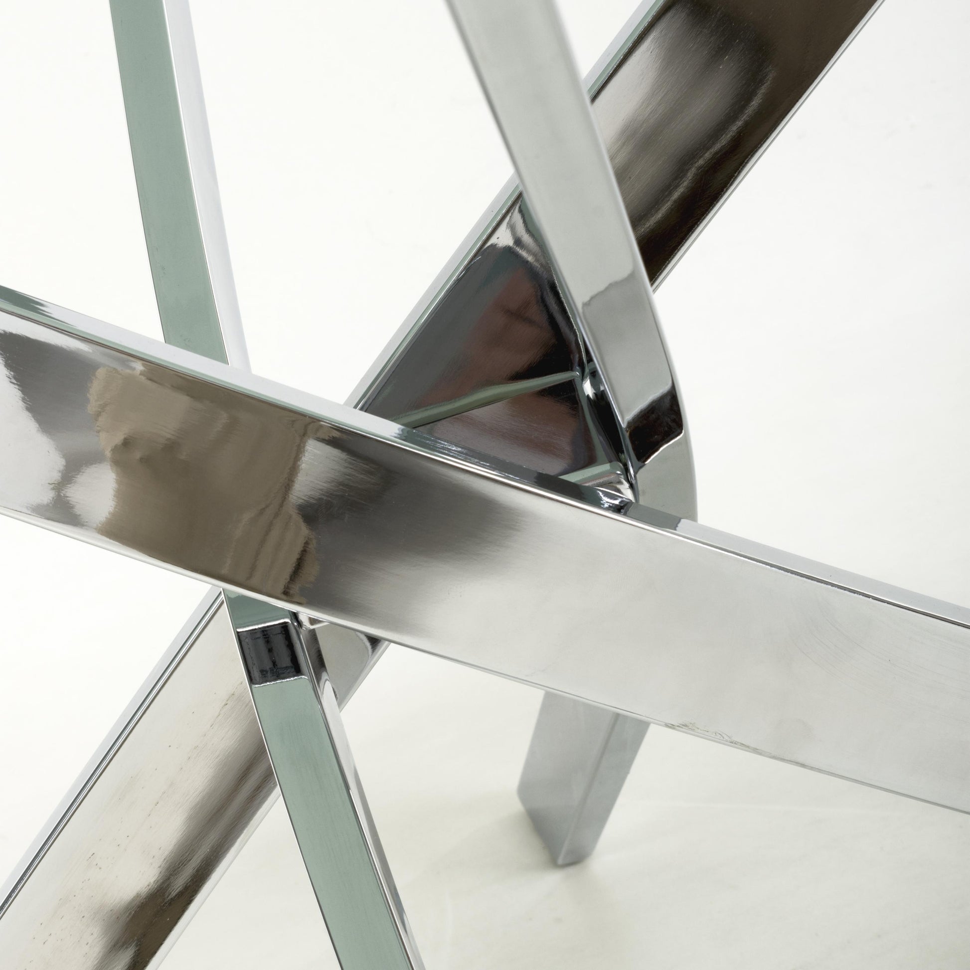 Explore contemporary white chrome dining table