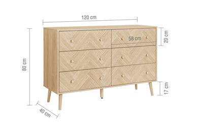 Explore herringbone 6 drawer wide bedroom chest for sale Blythe Living UK
