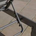 Explore luxury Dove Grey aluminium sunlounger with deep cushions