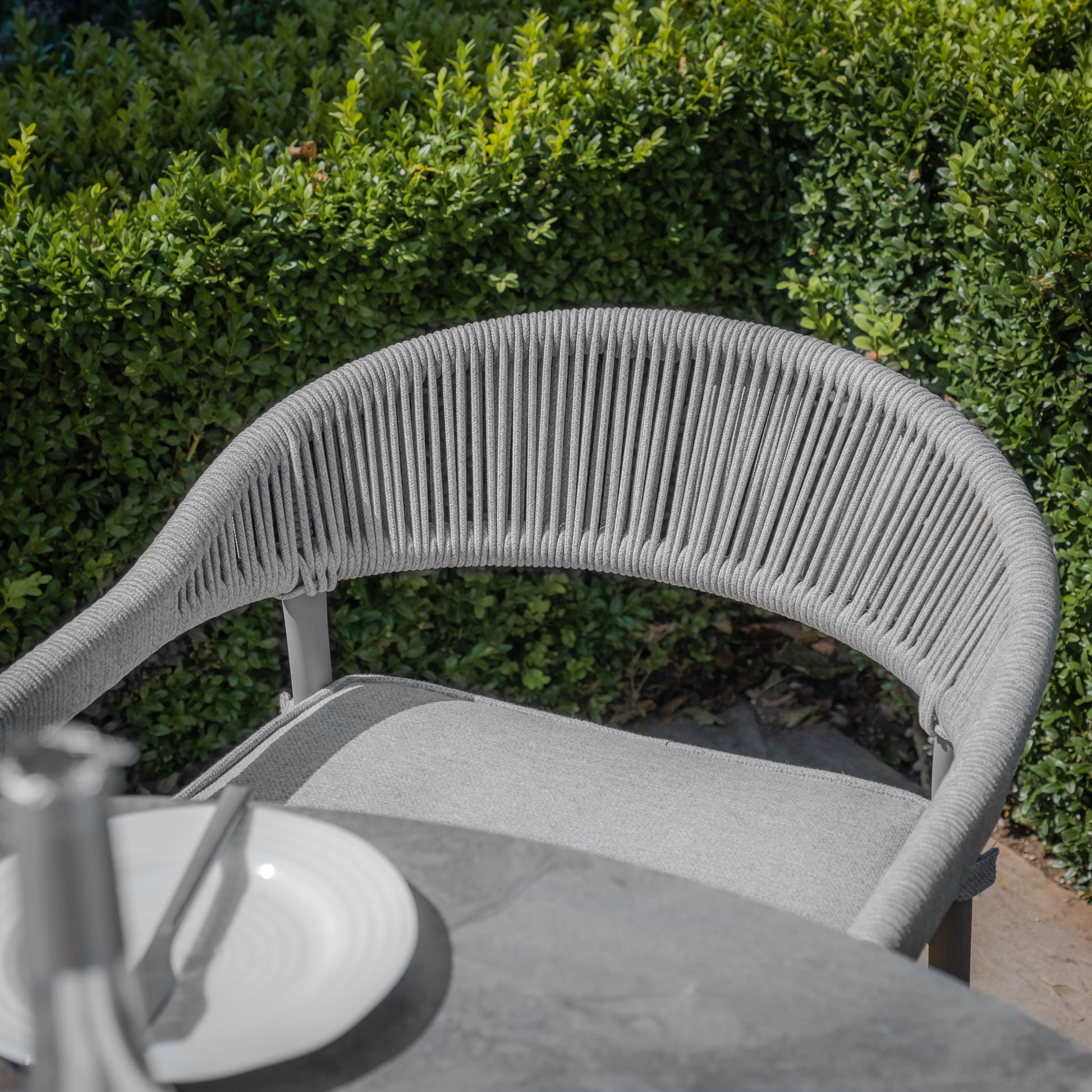Explore luxury four seat garden dining set with aluminium frame