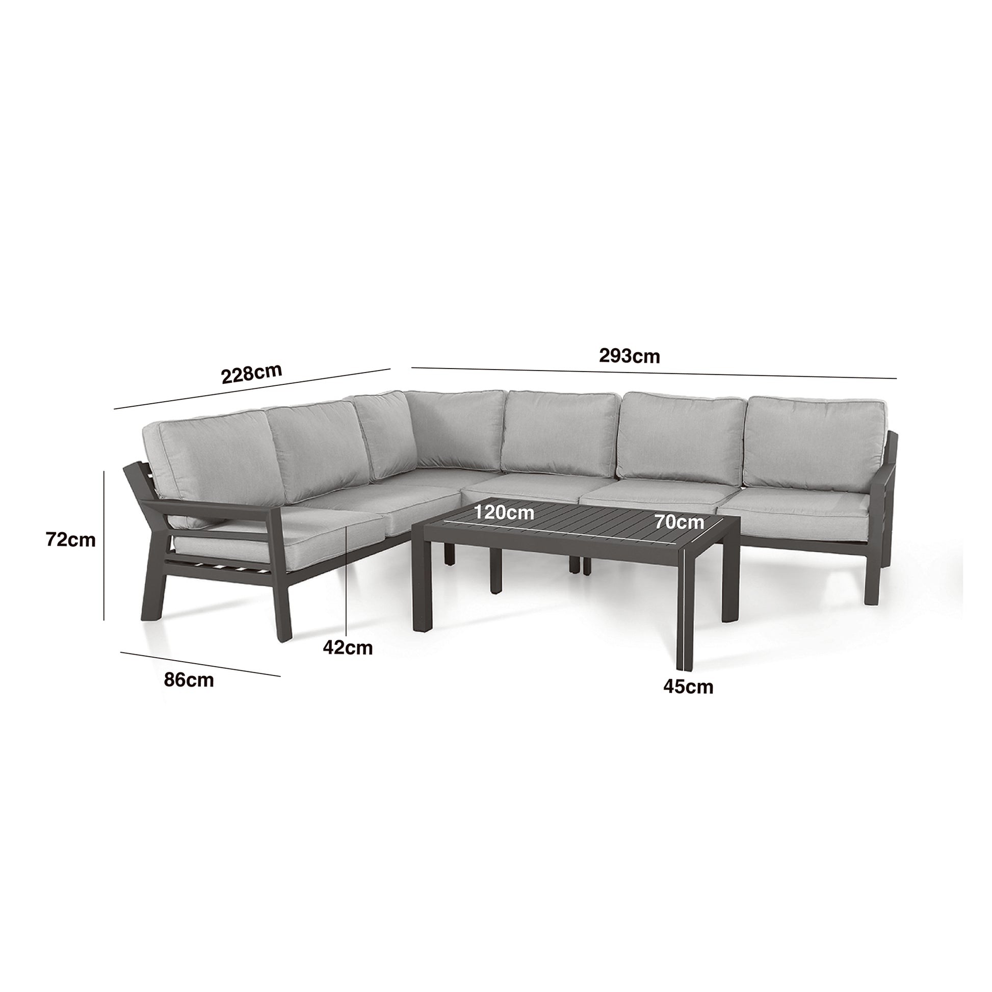 Explore modern aluminium outdoor corner furniture today