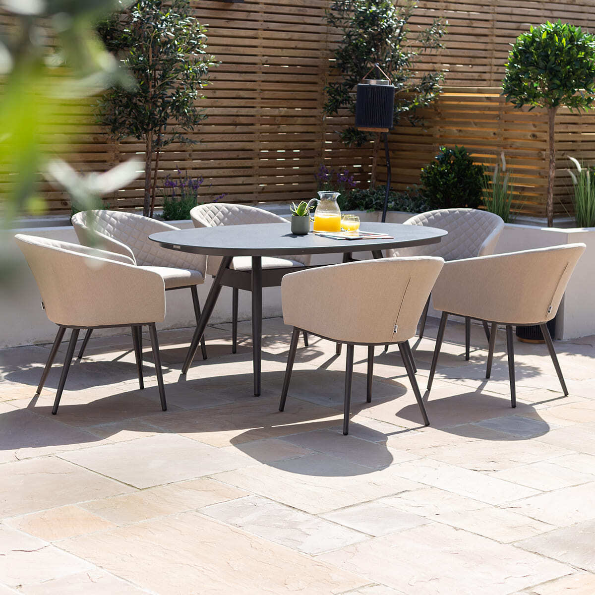 Explore premium 6 seat oval garden dining furniture today