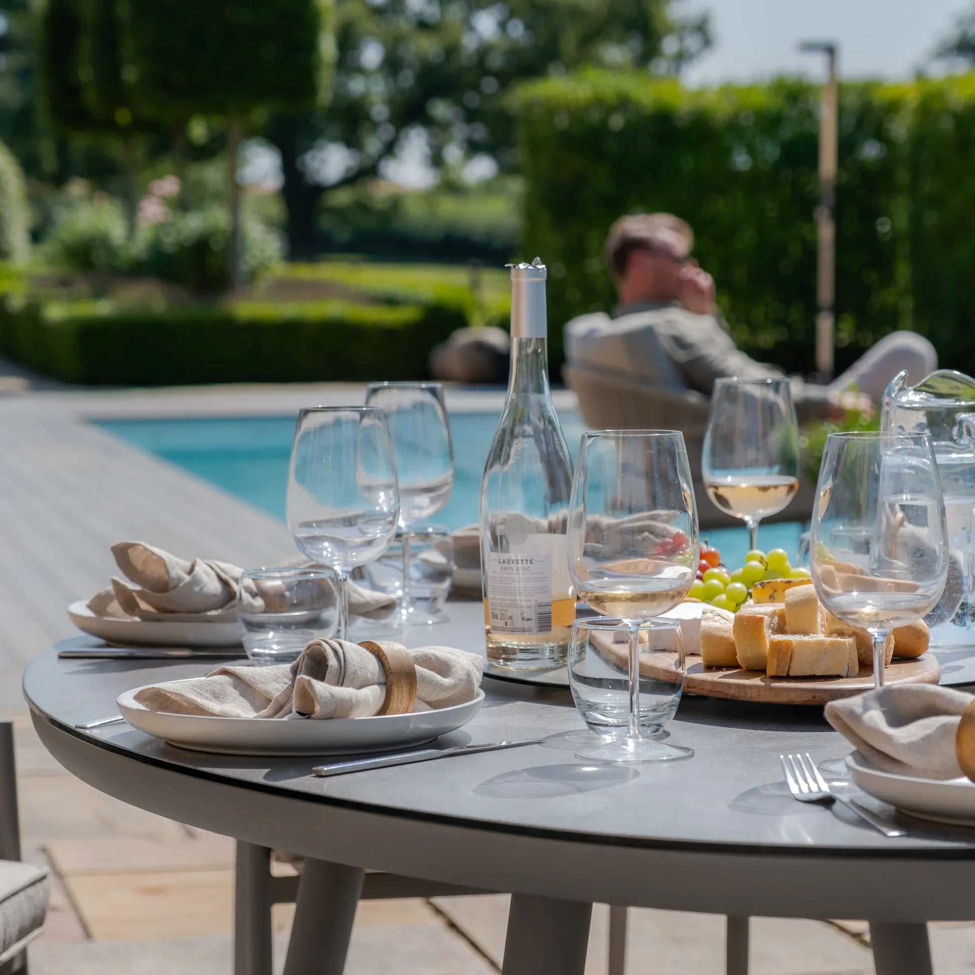 Explore premium rope weave dining table with comfortable chairs