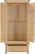 Explore the Natural Oak finish of the Windsor bedroom wardrobe