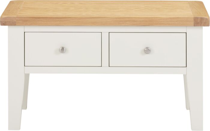 Explore the natural oak table with panel detailing