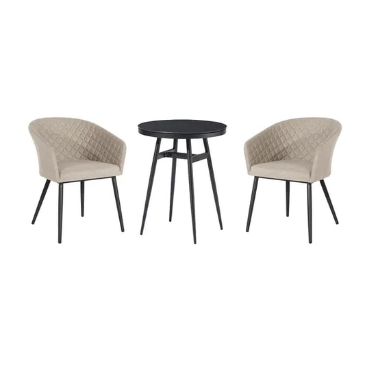 Maze - Outdoor Fabric Ambition 2 Seat Bistro Set - Oatmeal - Blythe Living
